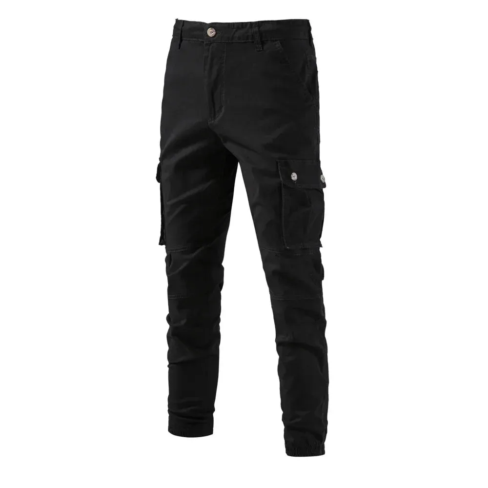 100% Cotton Men's Cargo Trousers High Quality Casual Pants for Men New Spring Zipper Multi-pockets Streetwear Pants Men v1