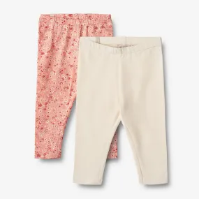 2 Leggings Jules - rosette flowers