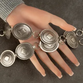 43 Oval Nickel Silver Concho Belt