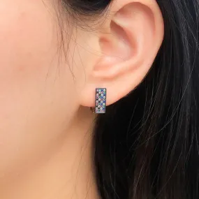 5mm Zircon Rectangle Drop Hip Hop Fashion Classic Earrings for Women