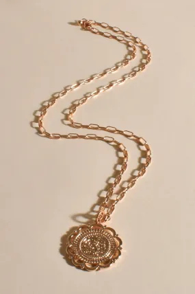 Adorne Long Vintage Pendant Necklace - Gold