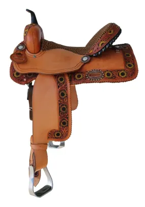 Alamo 14.5 Sunflower Border Barrel Saddle