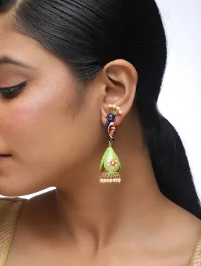 Alloy Jhumka Earrings in Gold