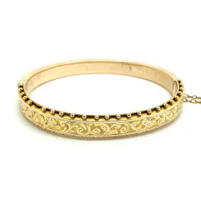 Antique Victorian 9ct Yellow Gold Rope Bangle Bracelet