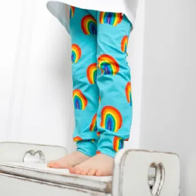 Aqua Rainbow Print Baby Leggings 0-6 Years