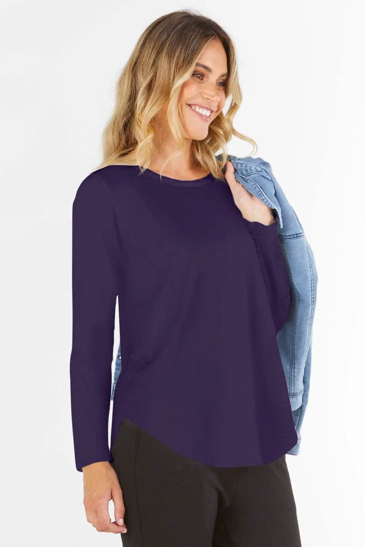 Betty Basics Megan Long Sleeve Top in Navy