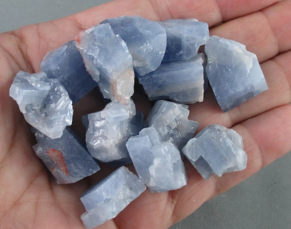 Blue Calcite Crystals Small Raw 5pcs J148**