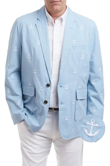 Castaway SPINNAKER JACKET - BLUE W/ ANCHORS