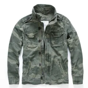 Casual Camouflage Military Pocket Cotton Men Jacket