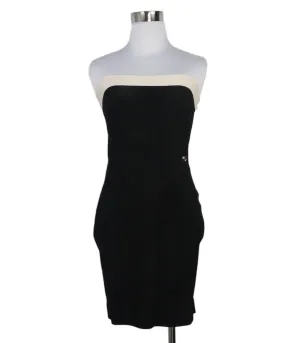 Chanel Black Knit Dress w/ Ivory Trim sz 8