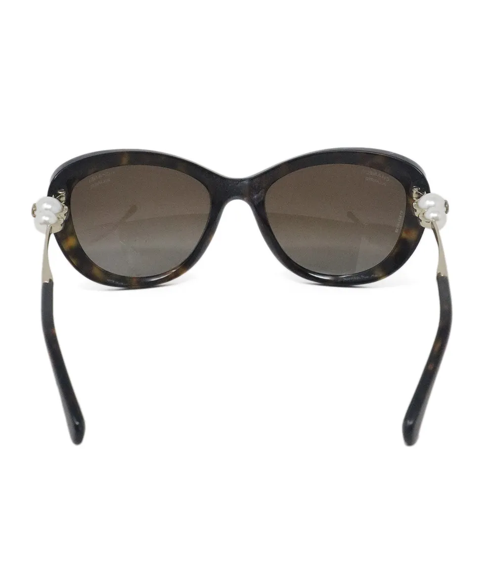 Chanel Brown Sunglasses w/ Pearl Trim