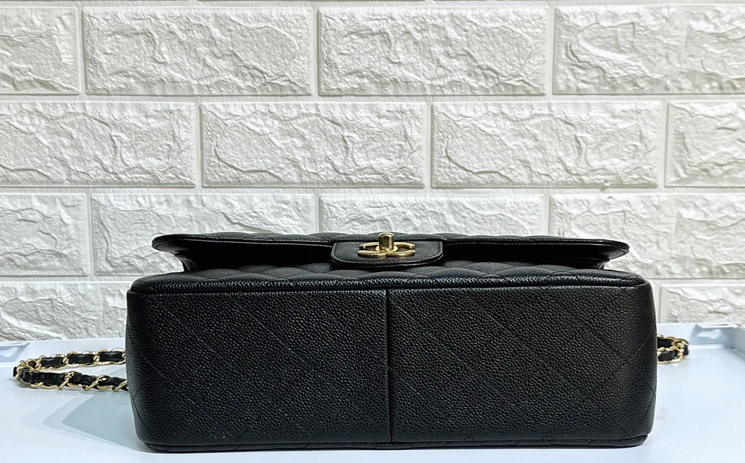 Chanel Jumbo Classic Double Flap Bag Black Caviar Gold Hardware