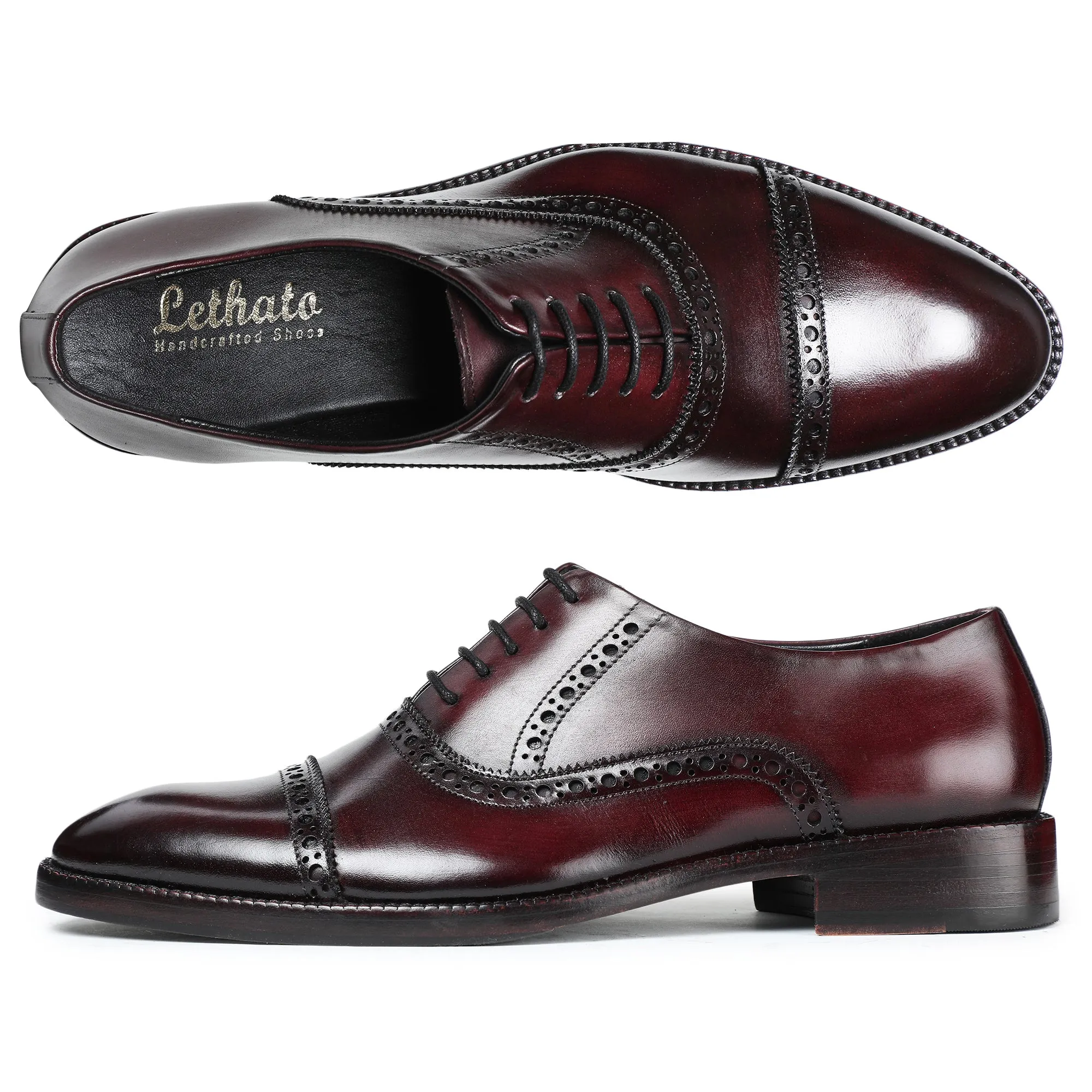 Classic Captoe Oxford - Burgundy