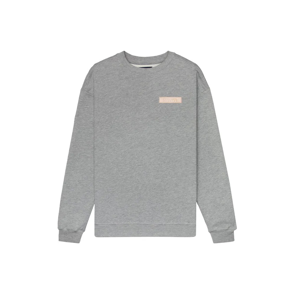 Concepts Leather Patch Crewneck (Heather Grey)