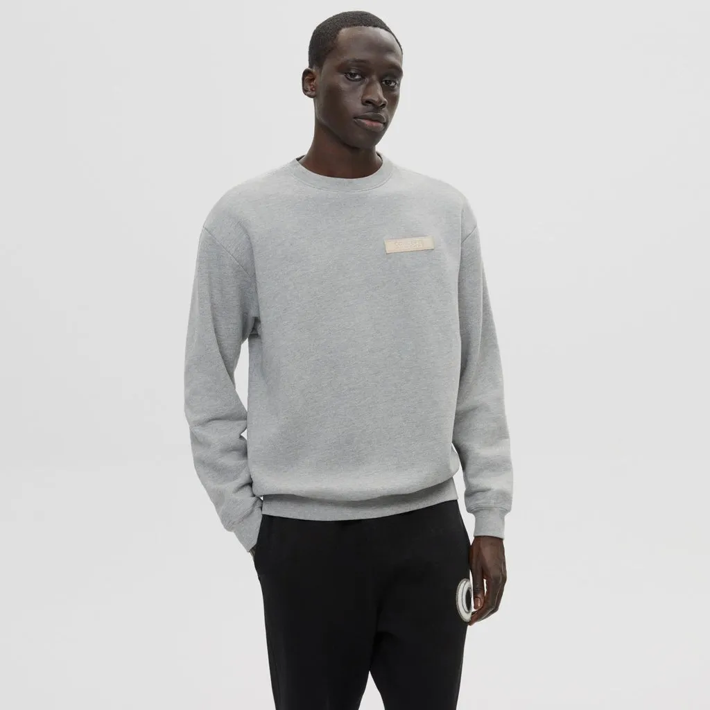 Concepts Leather Patch Crewneck (Heather Grey)