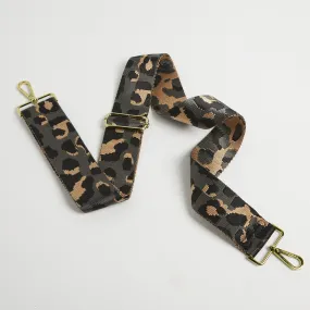 Crossbody Strap - Dark Leopard Print (Gold Hardware)