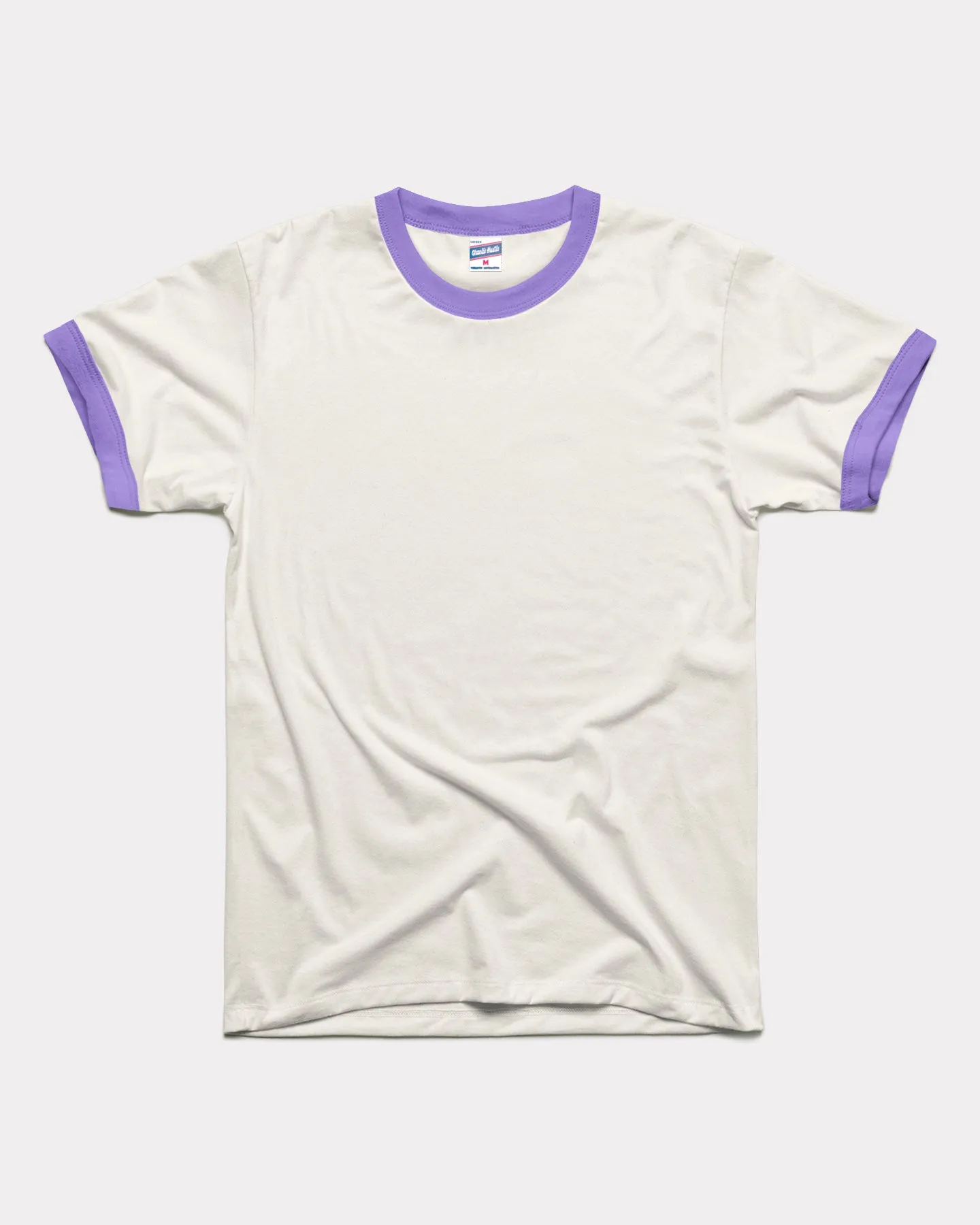 Essential White & Lavender Unisex Ringer