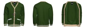 Fleece Varsity Cardigan With No Lining