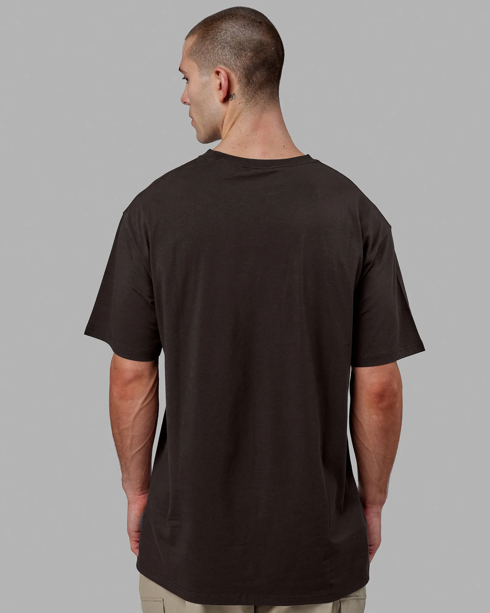 Fundamental FLXCotton Tee Longline Oversize - Dark Walnut