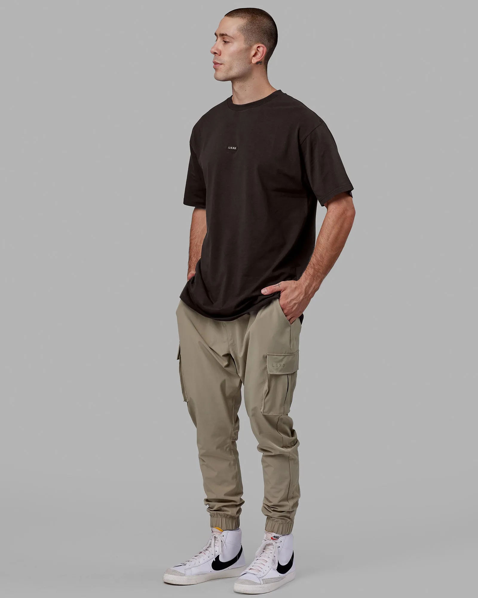 Fundamental FLXCotton Tee Longline Oversize - Dark Walnut