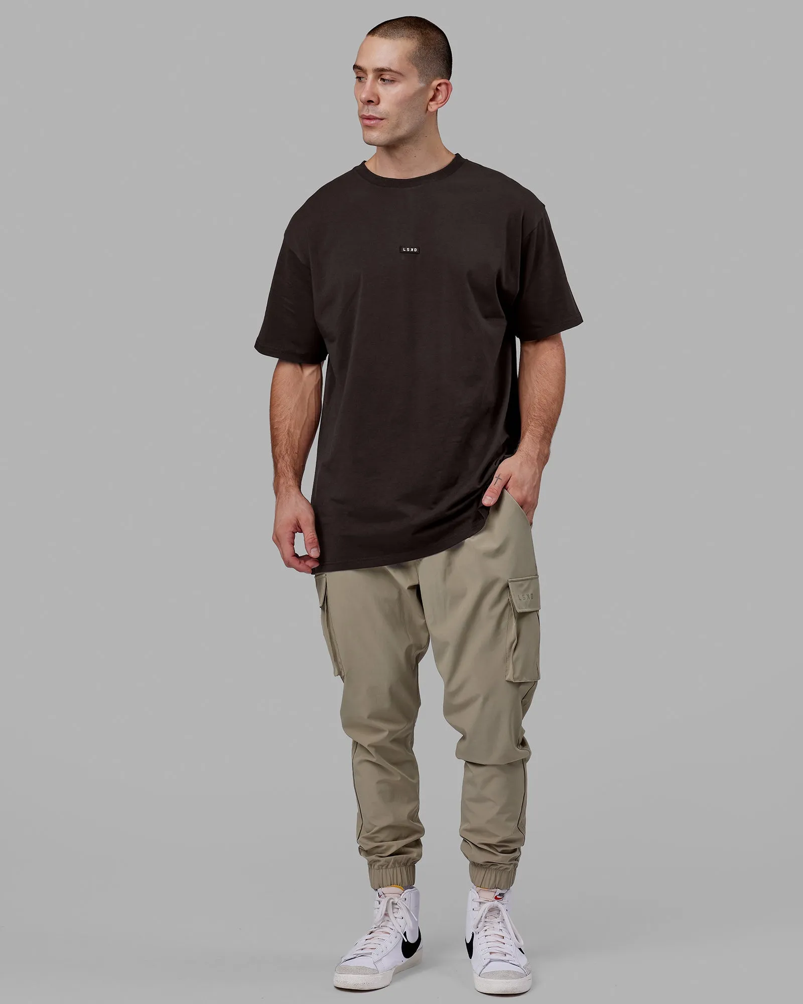 Fundamental FLXCotton Tee Longline Oversize - Dark Walnut