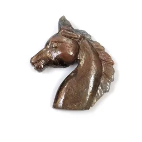 Golden Brown Chocolate Blue SAPPHIRE Gemstone Carving : 39.10cts Natural Untreated Sapphire Hand Carved HORSE 33*24mm