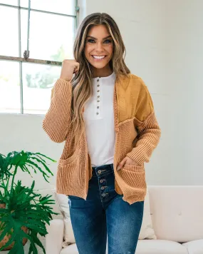 Grandpa Sweater Knit Cardigan - Gold