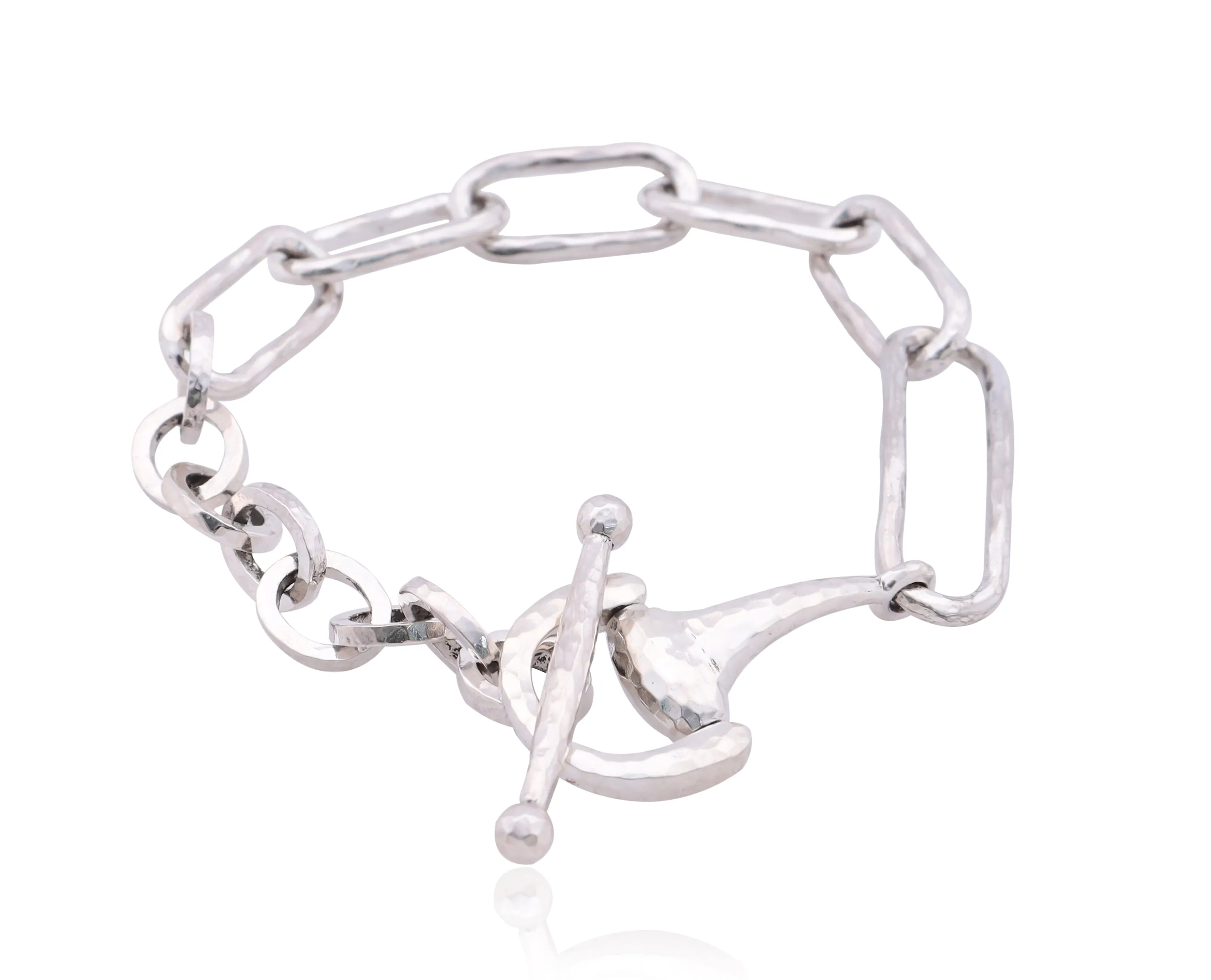 Hammered Equestrian Toggle Bracelet