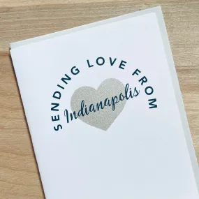 hello from Indianapolis greeting card, Indiana greeting card