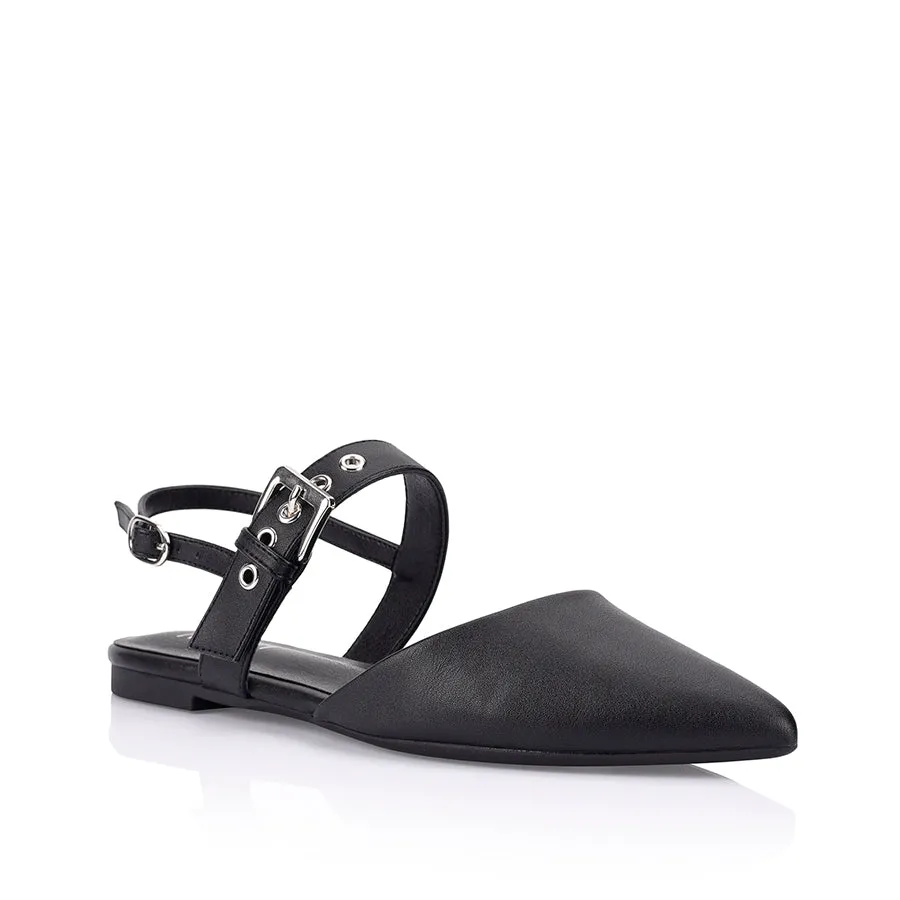 Idaho Slingback Flats - Black