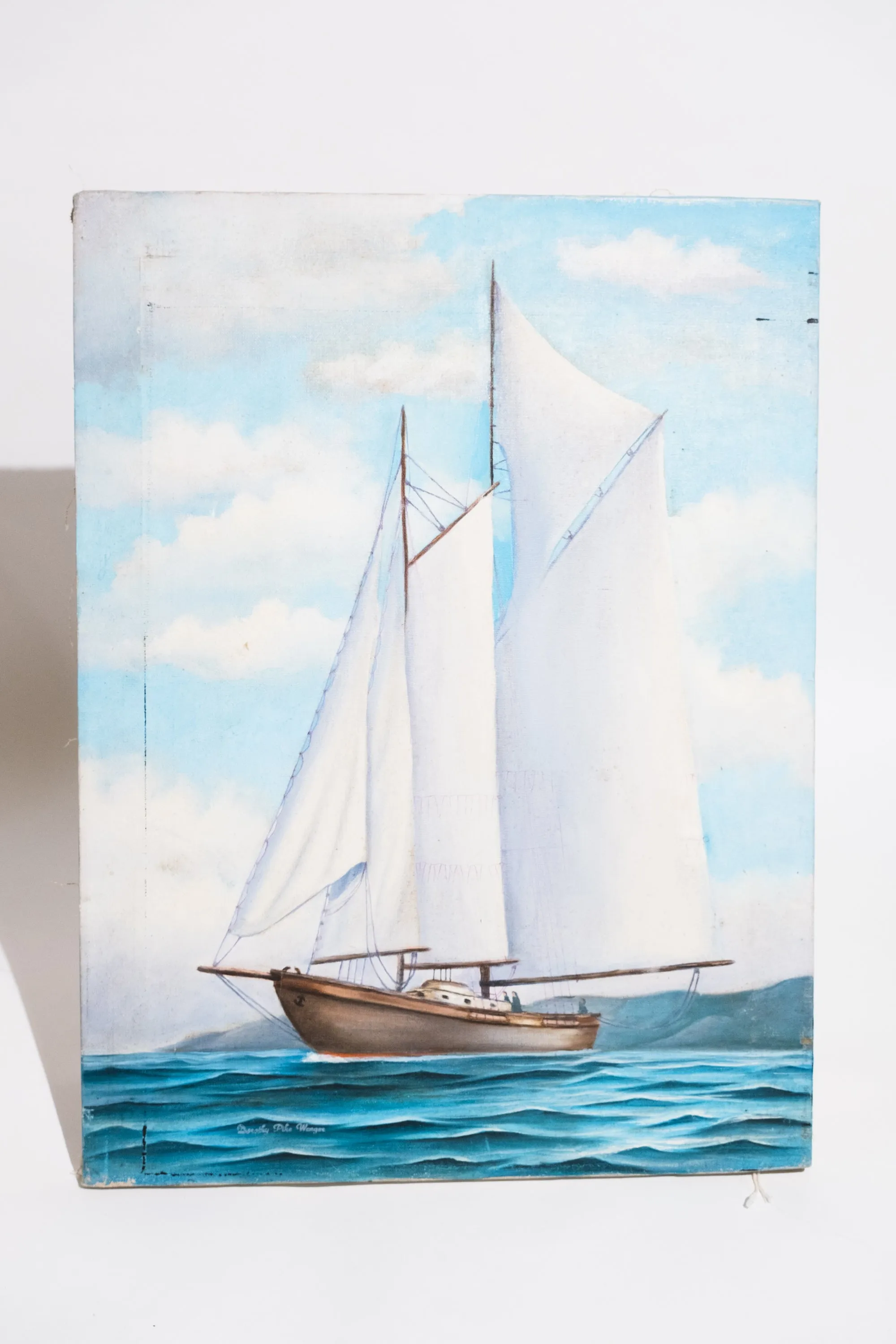 In Process Antique Boat Oil Painting