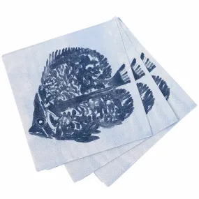 Indigo Fish Paper Cocktail Napkins (Pack of 20)