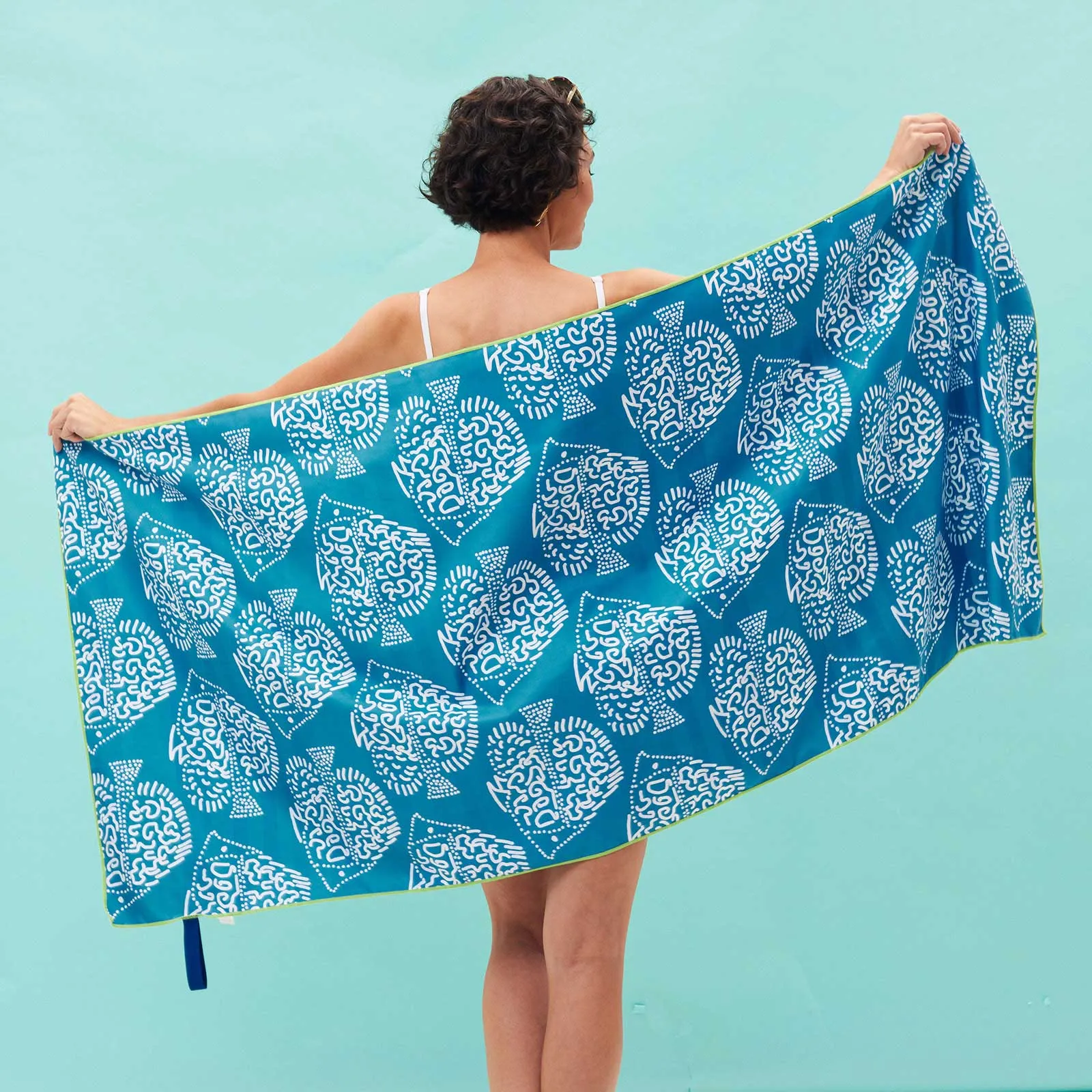 Indigo Fish Reversible Eco Beach Towel