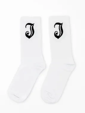 Inked Icon Logo Socks - White / Black