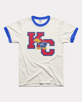 Kansas KC Jayhawks White & Royal Unisex Ringer