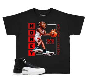 Kids Playoff 12 Shirt - Poetry In Motion - Black