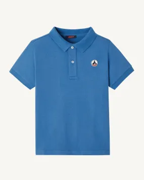 Light denim Salvador kid's organic cotton polo shirt