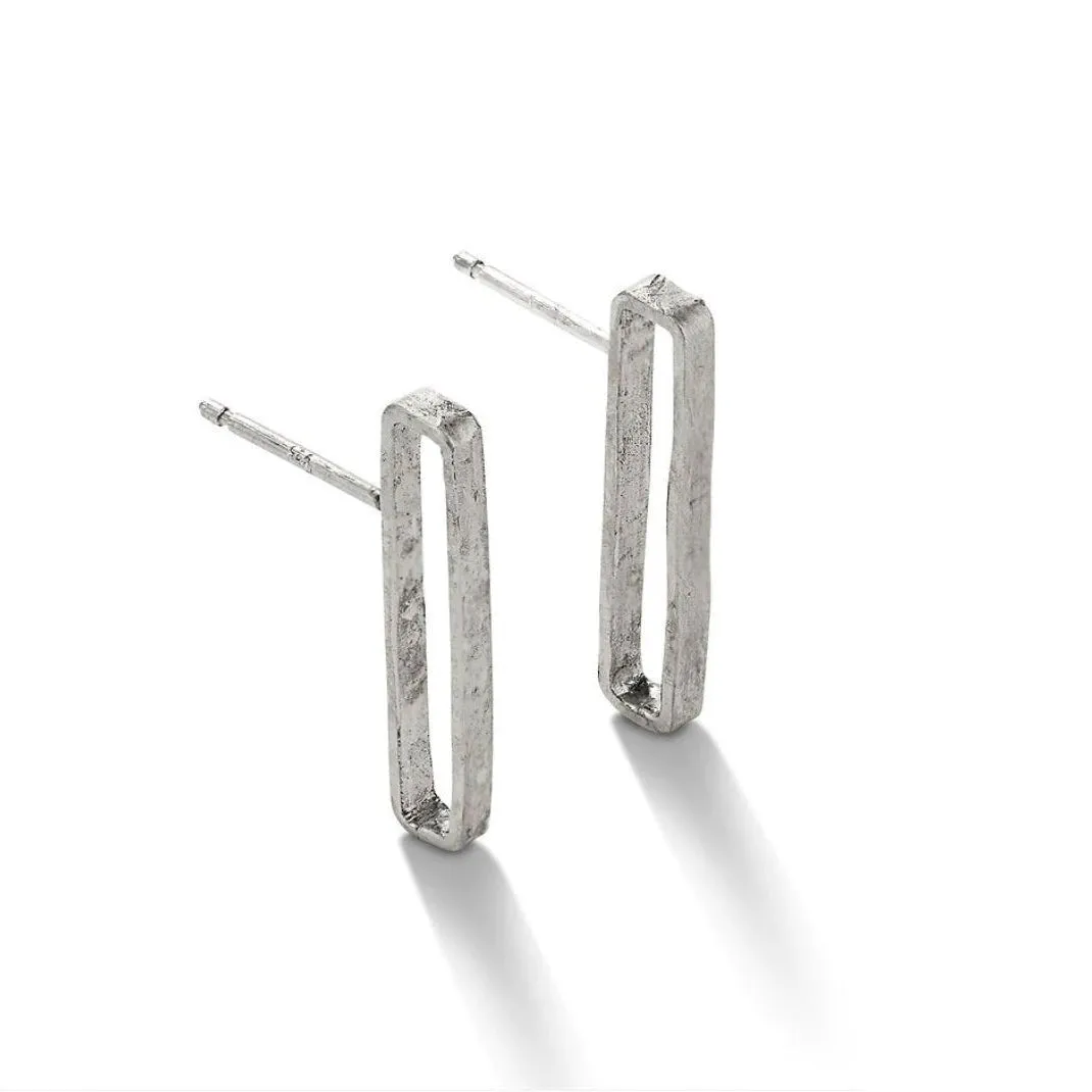 Liza Sterling Silver Rectangular Post Earrings