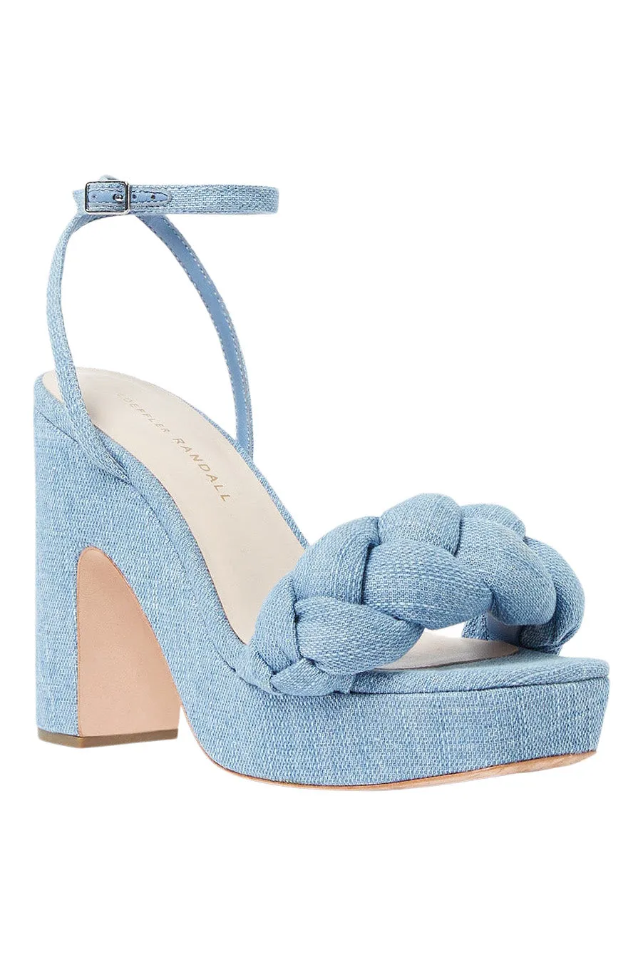 Loeffler Randall Fae Platform Denim Sandals in Blue