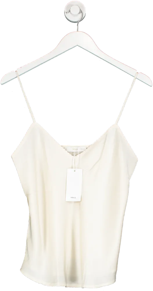 MANGO Cream Spaghetti Strap Top BNWT  UK M