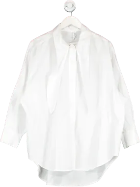 MANGO White Tie Collar Shirt UK M