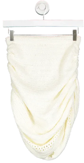 Meshki Cream Crochet Gathered Skirt UK S