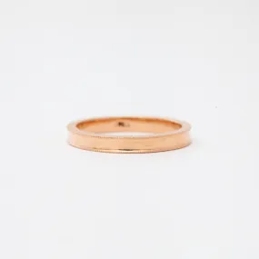 Milgrain Rose Gold Band