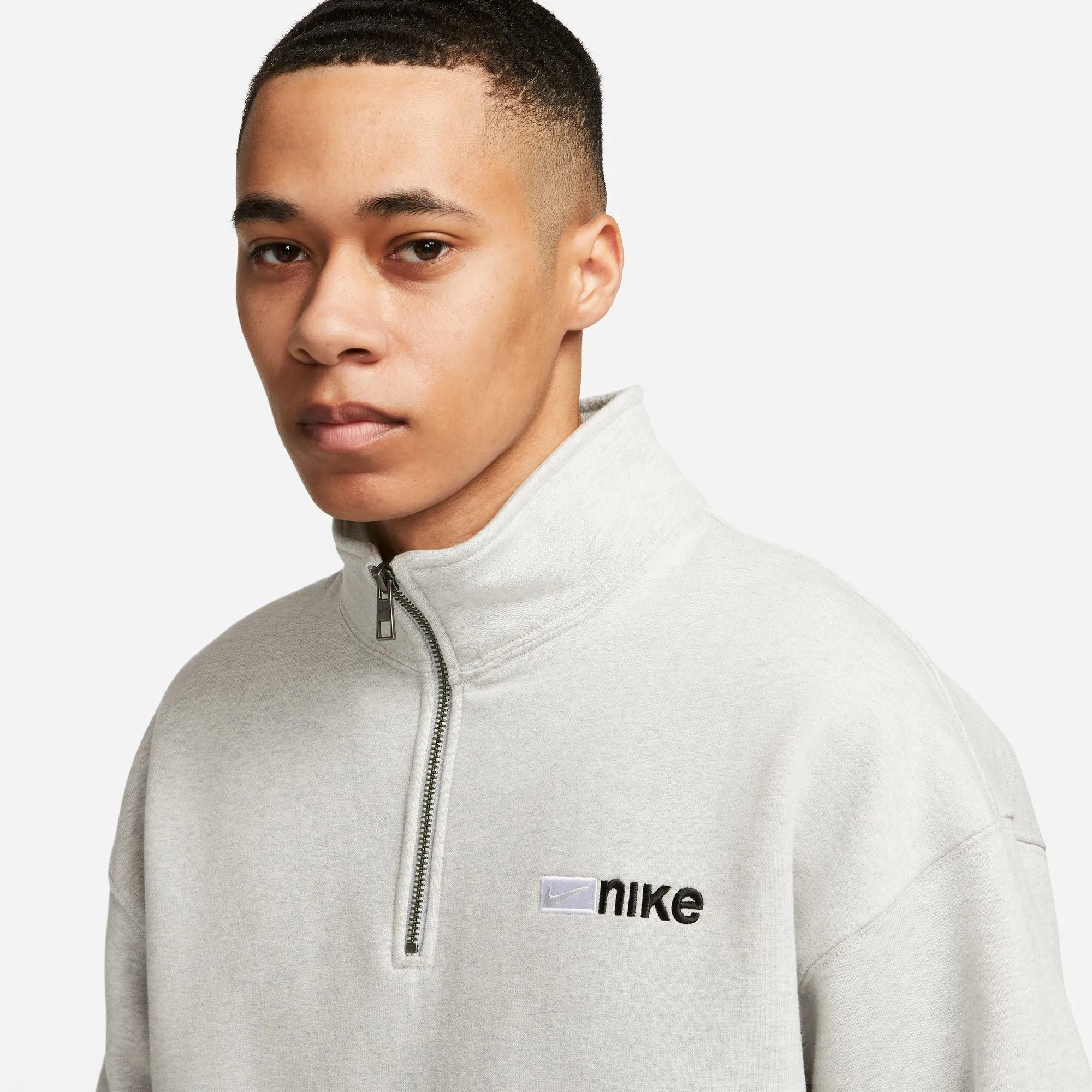 Nike SB 1/4-Zip Fleece Skate Sweatshirt Grey Heather