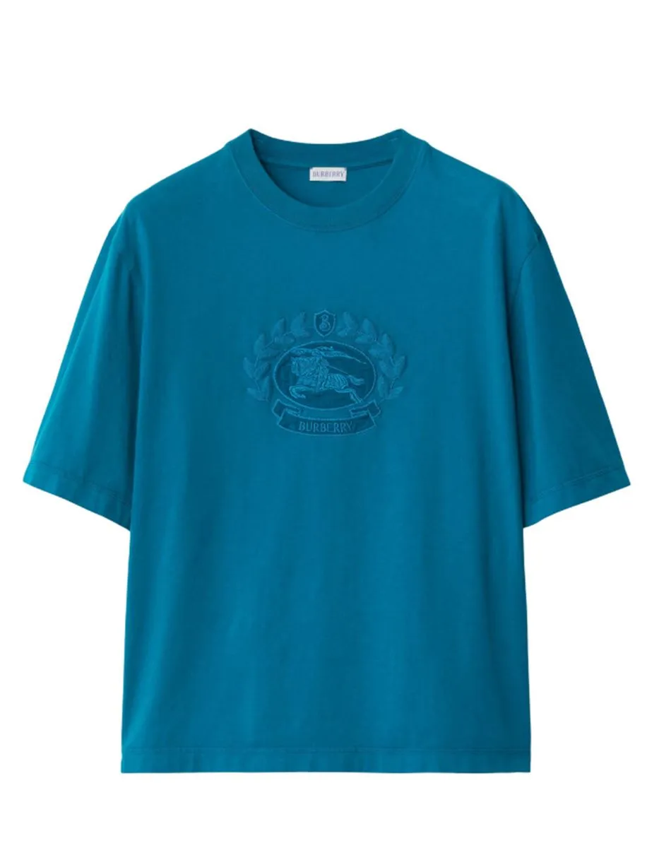 OAK LEAF CREST EMBROIDERED COTTON T-SHIRT