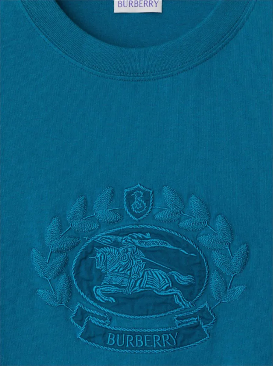 OAK LEAF CREST EMBROIDERED COTTON T-SHIRT