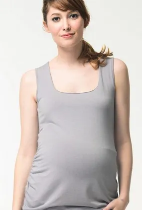 Patty Bamboo Cotton Tank Maternity Top Grey