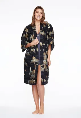 Pines & Cranes Womens Short Kimono - New Larger Size