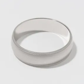 Platinum Classic Milgrain Wedding Band - Matte 6mm