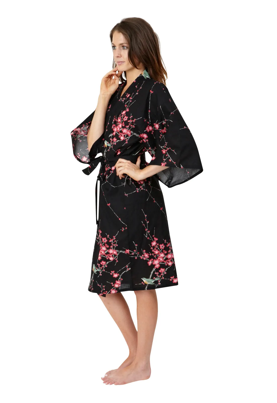 Plum & Warbler Short Cotton Kimono